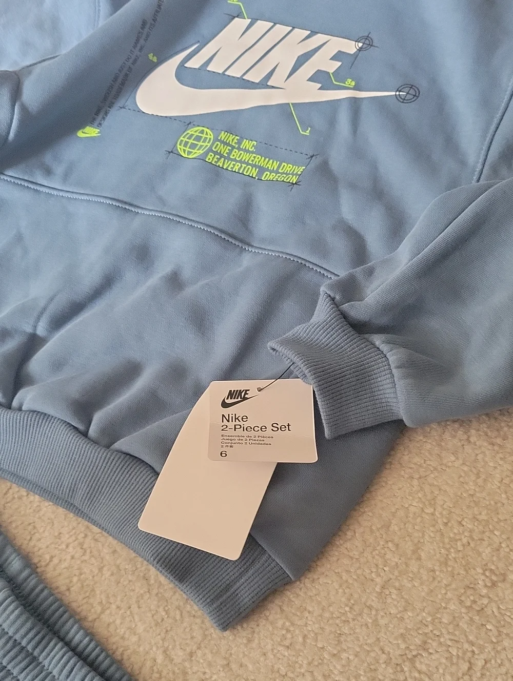 Nike Kids Blue Hoodie & Jogger Set